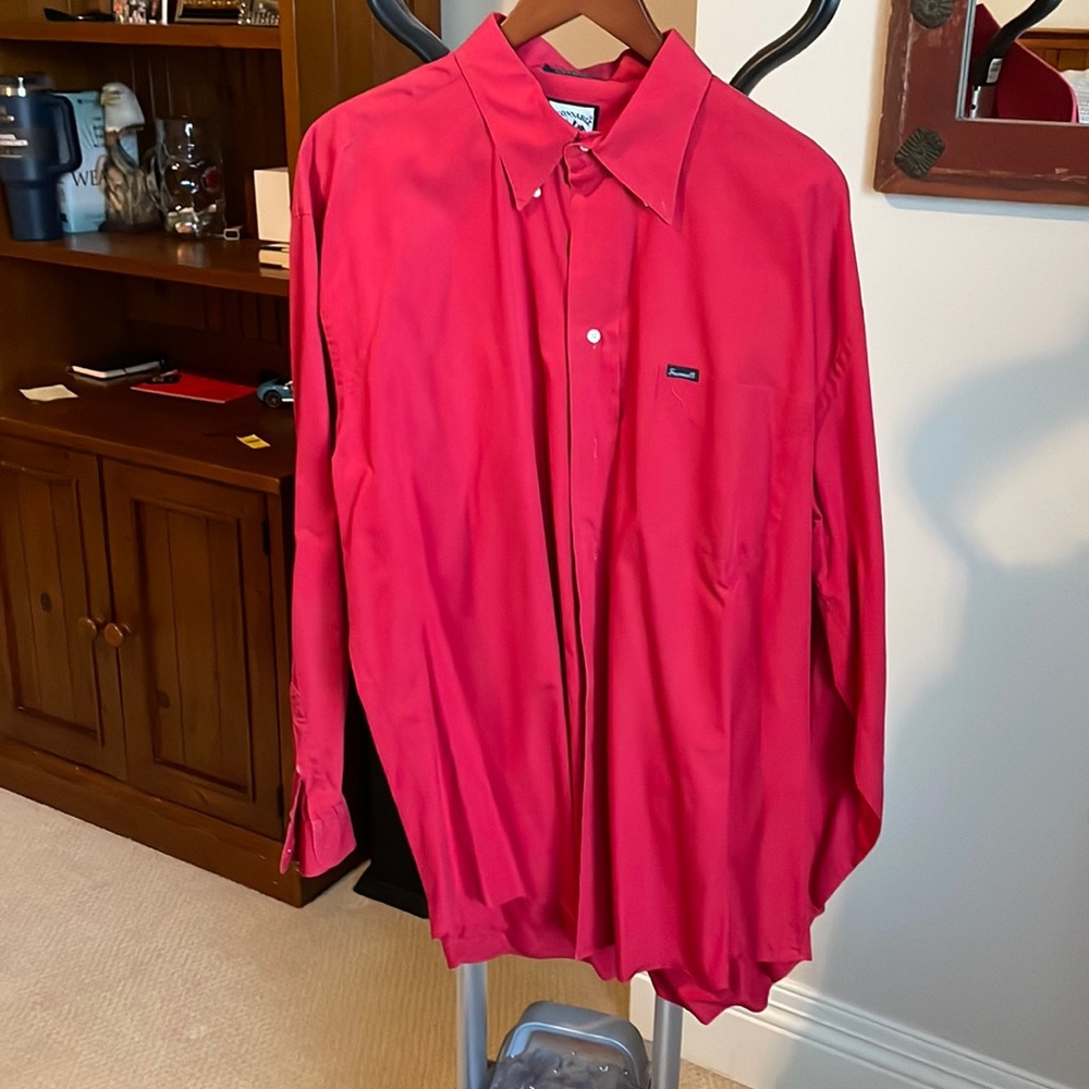 Faconnable Red Button Down Xxl - image 1